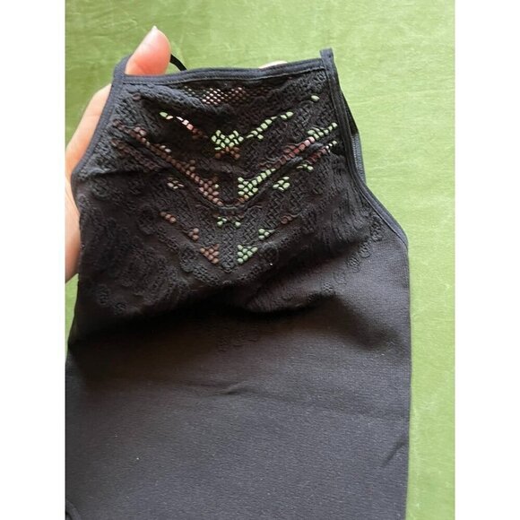 FREE PEOPLE INTIMATELY SEAMLESS SOLSITICE BODYSUIT BLACK, LACE TOP, BOHO, FEMINI - Picture 6 of 10